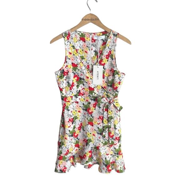 Likely Floral Vera Dress Ivory/red Multi - Picture 2 of 16
